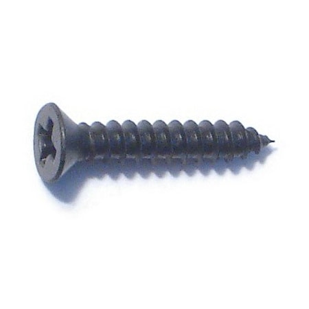 Midwest Fastener Sheet Metal Screw, #4 x 5/8 in, Black Steel Flat Head Phillips Drive, 40 PK 79511